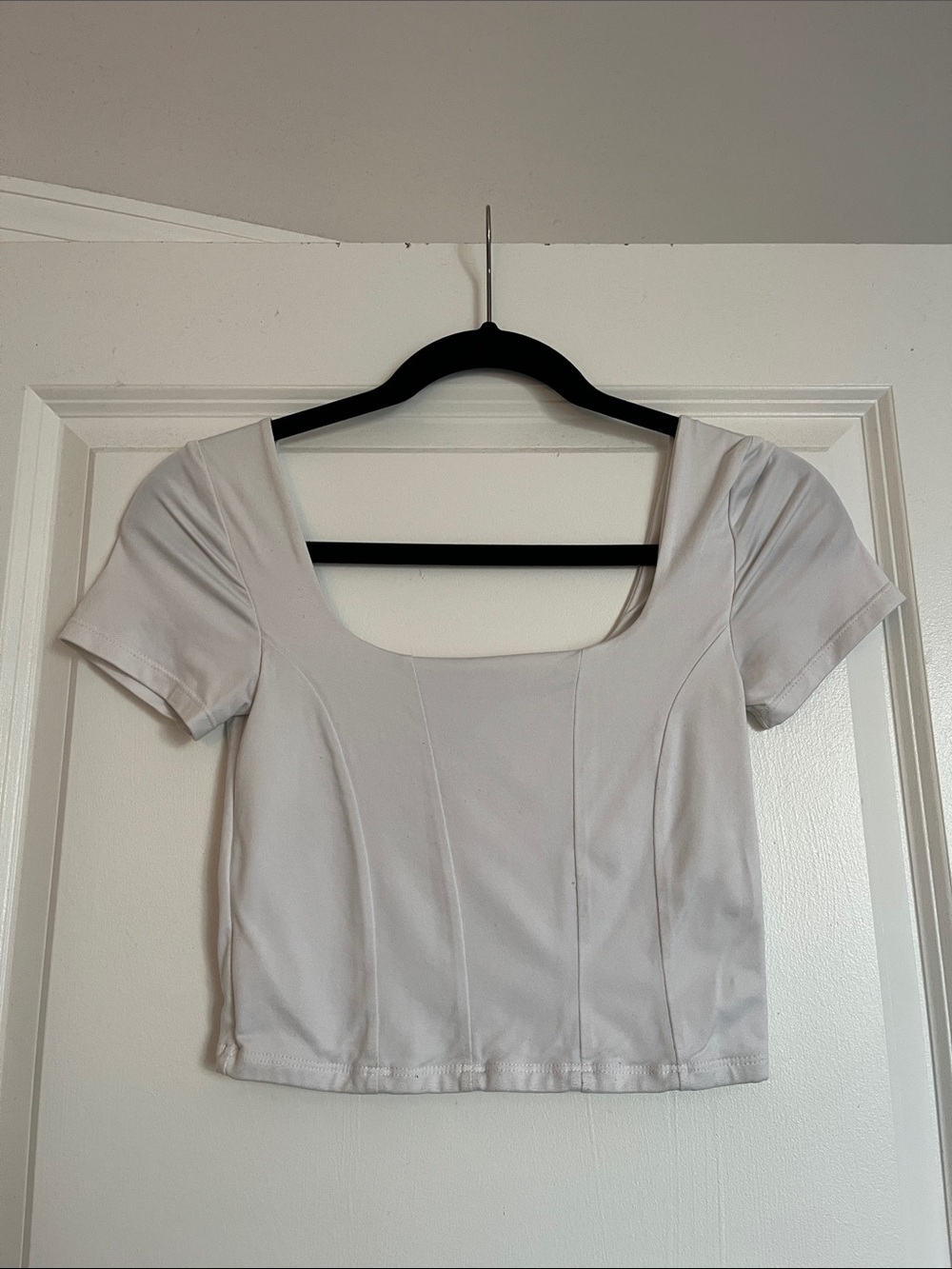 Forever 21 White Square Neck Crop Top